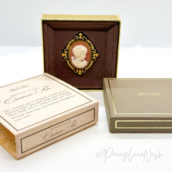 Avon Jewelry - NIB Vintage Avon Perfume Glace Silhouette Cameo Pin Brooch